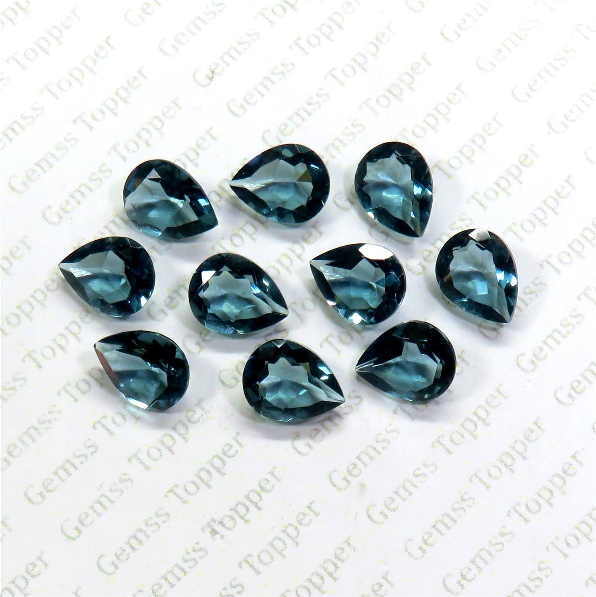 London Blue Topaz 9x12 mm Pear Cut